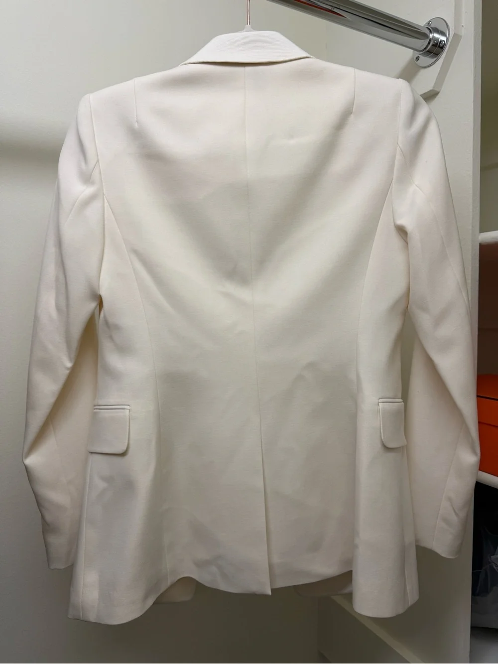 NWT Reiss White Single-Breasted Tuxedo Blazer Textured Peak Lapel Sz 0